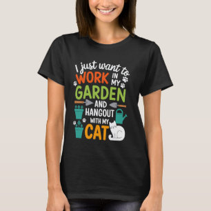 T-shirt Amoureux des chats Citation de jardin jardiniers J