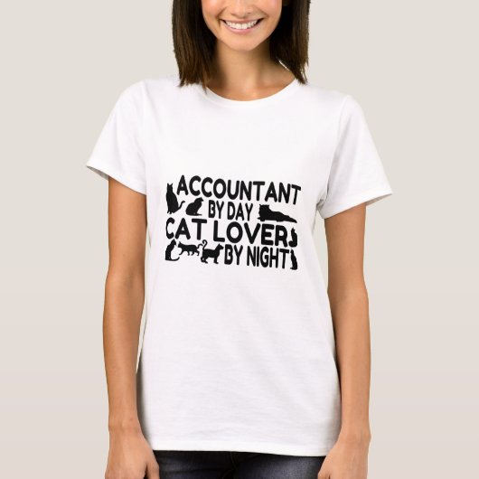 T-shirt Amoureux des chats comptable (Devant)