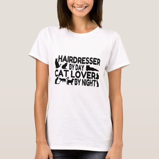 T-shirt Amoureux des chats de coiffeur (Devant)