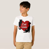 T-shirt Amoureux des chats de l'enfant Chemises de (Devant entier)