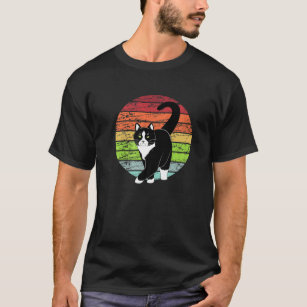 T-shirt Amoureux des chats de Tuxedo Noir rétro Chat Kitty