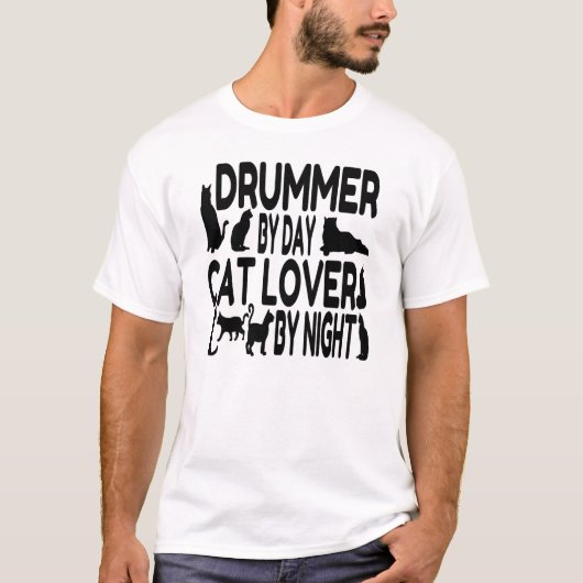 T-shirt Amoureux des chats Drummer (Devant)