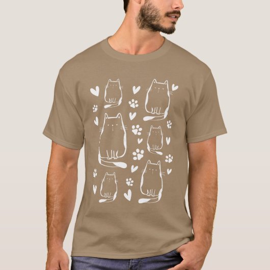 T-shirt Amoureux des chats Funny Chats Coeurs Paws Chat I (Devant)