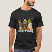 T-shirt amoureux des chats Funny Laperm Tree Noël Lumière (Devant)