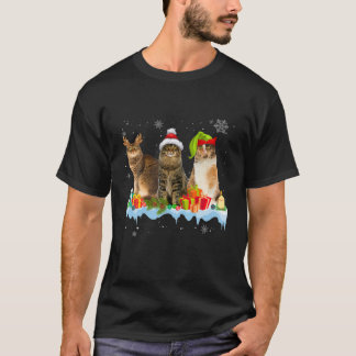 T-shirt amoureux des chats Funny Laperm Tree Noël Lumière