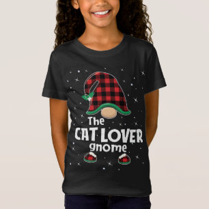 T-Shirt Amoureux des chats Gnome Buffalo Plaid Corresponda