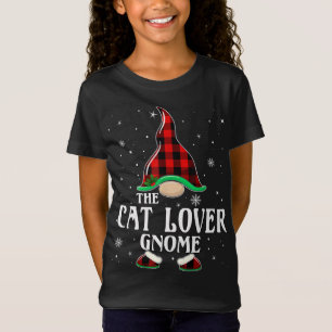T-Shirt Amoureux des chats Gnome Buffalo Plaid Matching Fa