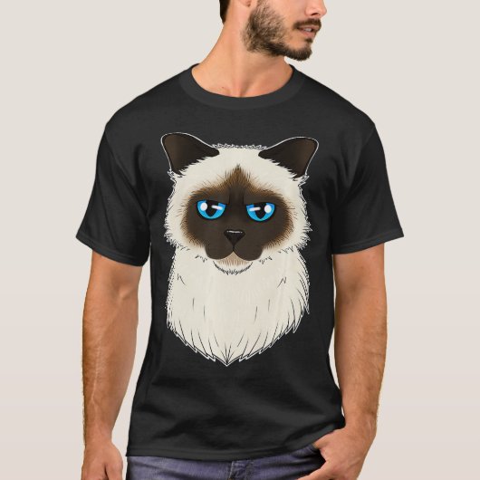 T-shirt Amoureux des chats I Chat Face I Birman Chat drôle (Devant)