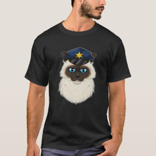 T-shirt Amoureux des chats I Policier I Police Birman Cat