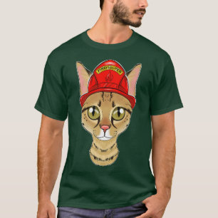 T-shirt Amoureux des chats I pompier Chat I pompier Savann
