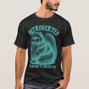 T-shirt Amoureux des chats introvertis Drôle Mignon Chat A
