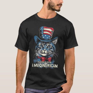 T-shirt Amoureux des chats le 4 juillet, Fier d'être un Me
