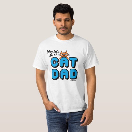 T-shirt Amoureux des chats masculin "CAT DAD" (Devant entier)