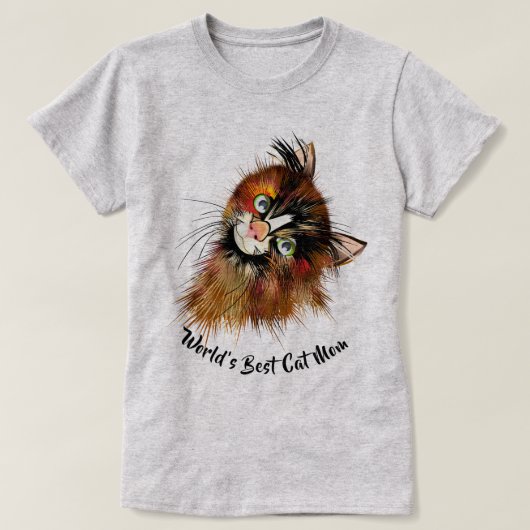 T-shirt AMOUREUX DES CHATS | Meilleure maman de chat au mo (Design devant)