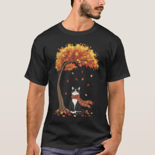 T-shirt Amoureux des chats mignons Chat Tuxedo Automne
