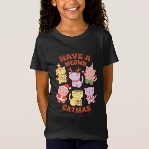T-Shirt Amoureux des chats Noël, Joyeux chat Noël miaou