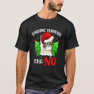 T-shirt Amoureux des chats Noël Se précipitant à travers c