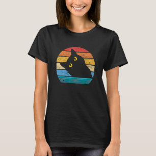 T-shirt Amoureux des chats noir rétro style Vintage Chats