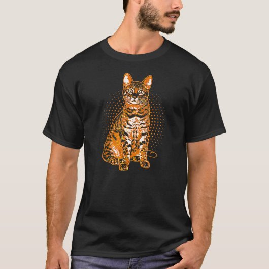 T-shirt Amoureux des chats rétro du chat du Bengale (Devant)