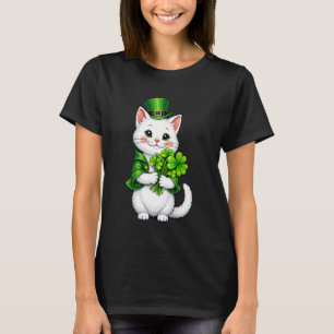 T-shirt Amoureux des chats Shamrock irlandais drôle de cha