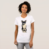 T-shirt Amoureux des chats Siamese Cat Art bleu (Devant entier)