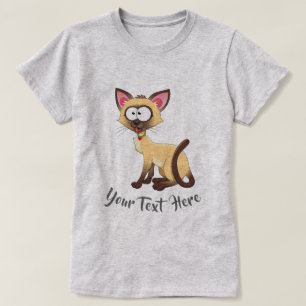 T-shirt AMOUREUX DES CHATS Siamese idiot avec votre text