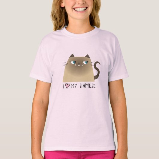 T-shirt Amoureux des chats siamois (Devant)
