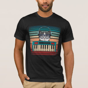 T-shirt Amoureux des chats Synthesizer Keyboard Music Prod