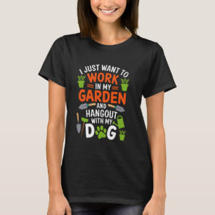 T-shirt Amoureux des chiens amoureux des plantes pour jard