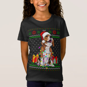 T-Shirt Amoureux des chiens Beagle des lumières de Noël mo