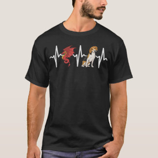 T-shirt Amoureux des chiens Beagle Dragon Heartbeat