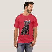 T-shirt Amoureux des chiens Black Labrador Retriever Noël (Devant entier)