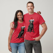 T-shirt Amoureux des chiens Black Labrador Retriever Noël (Unisexe)