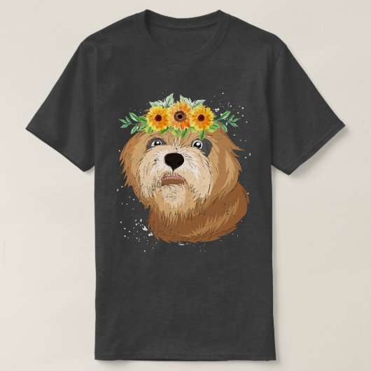 T-shirt Amoureux des chiens Botany Flower Crown Chig race  (Design devant)