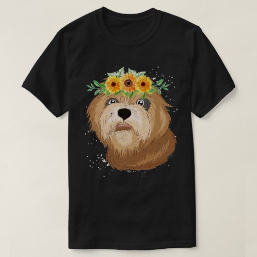 T-shirt Amoureux des chiens Botany Flower Crown Chig race (Design devant)