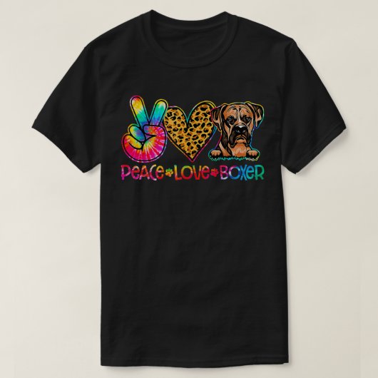 T-shirt Amoureux des chiens Boxer Tie Dye (Design devant)