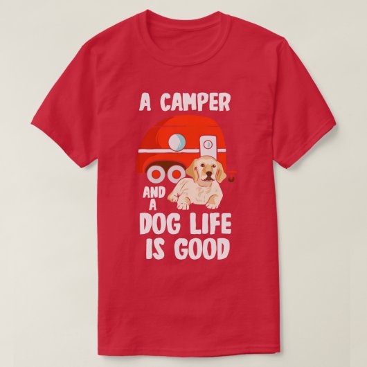 T-shirt Amoureux des chiens Camping Animal Camper Extérieu (Design devant)