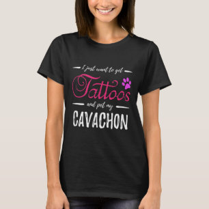 T-shirt Amoureux des chiens Cavachon Tattoo Funny Chien Ma