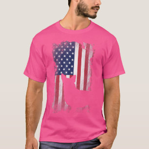 T-shirt Amoureux des chiens Cool du drapeau américain Corg