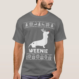 T-shirt Amoureux des chiens Dachshund Weenie Reindeer Noël