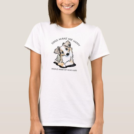 T-shirt Amoureux des chiens de berger KiniArt Auss (Devant)