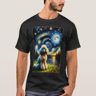 T-shirt Amoureux des chiens de caniche étoilé surréaliste