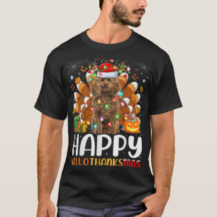 T-shirt Amoureux des chiens de caniche Halloween Noël Joye