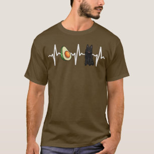 T-shirt Amoureux des chiens de Heartbeat Avocado Schipperk