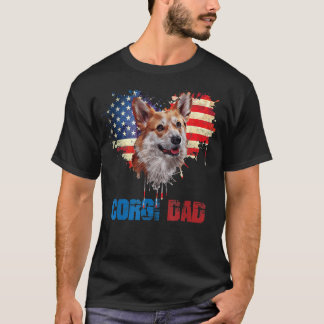T-shirt Amoureux des chiens de l'indépendance Corgi Papa D