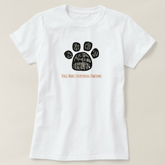 T-shirt amoureux des chiens de patte mignon (Design devant)