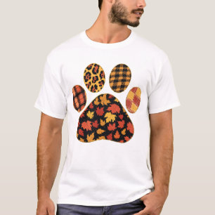T-shirt Amoureux des chiens de Thanksgiving Dog Paw Fall