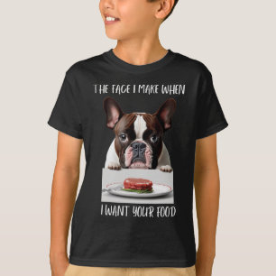 T-shirt Amoureux des chiens Design Steak Diner Nourriture