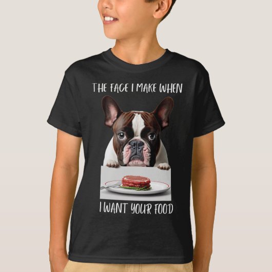 T-shirt Amoureux des chiens Design Steak Diner Nourriture (Devant)