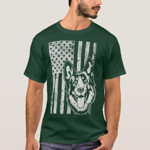 T-shirt Amoureux des chiens du drapeau allemand Shepherd A